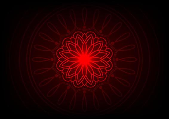 Vintage design red mandala flower pattern background