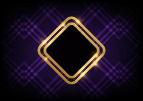 Premium shiny luxury gold banner purple line background vector