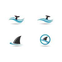 Shark fin logo template vector icon illustration