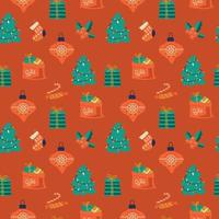 New Year's seamless pattern. Christmas elements. Christmas mood. Vector image.