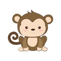 Vector illustration of a monkey in a funny cartoon style