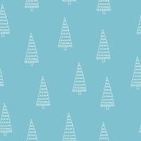 christmas tree seamless pattern hand drawn in doodle style. silhouette, simple, minimalism, monochrome, scandinavian. wallpaper, wrapping paper, textiles background vector