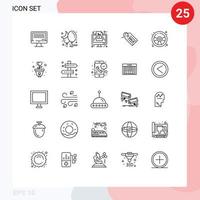 Group of 25 Modern Lines Set for fun sale computer tag ecommerce Editable Vector Design Elements