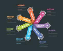 Flowchart  with gears cogwheels Concept. vector