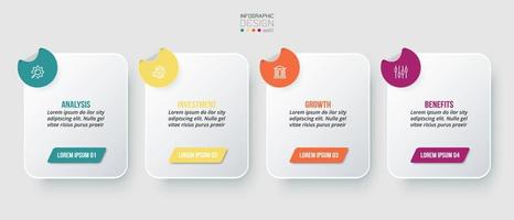 Infographic template business concept with step. vector