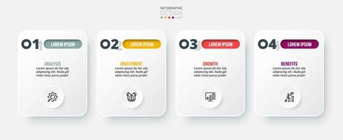 Infographic template business concept with step. vector