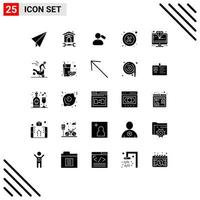 paquete de iconos de vector de stock de 25 signos y símbolos de línea para elementos de diseño de vector editables de porcentaje de descuento de etiqueta de pieza de diamante