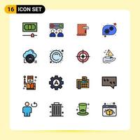 16 Creative Icons Modern Signs and Symbols of secure cloud interior technical support gear Editable Creative Vector Design Elements