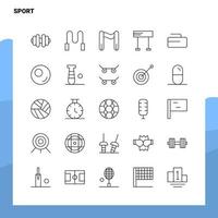 conjunto de iconos de línea deportiva conjunto 25 iconos diseño de estilo minimalista vectorial conjunto de iconos negros paquete de pictogramas lineales vector