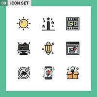 Set of 9 Modern UI Icons Symbols Signs for pancake cake programing breakfast speaker Editable Vector Design Elements