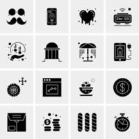 16 iconos universales de negocios vector ilustración de icono creativo para usar en proyectos relacionados con la web y dispositivos móviles