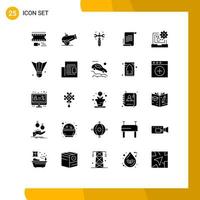 Set of 25 Modern UI Icons Symbols Signs for develop code wrench c scenario Editable Vector Design Elements