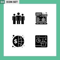 Modern Set of Solid Glyphs and symbols such as business global corporate gear money finance Editable Vector Design Elements