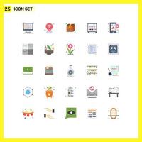 User Interface Pack of 25 Basic Flat Colors of location science pack pendulum delivery Editable Vector Design Elements