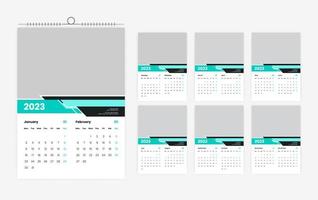 12 page 2023 wall calendar design template vector