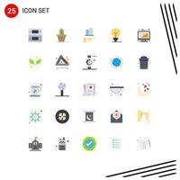 25 Universal Flat Color Signs Symbols of coins product architecture management business Editable Vector Design Elements