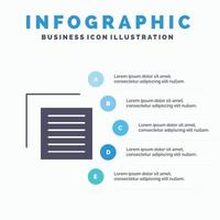 Document File User Interface Solid Icon Infographics 5 Steps Presentation Background vector