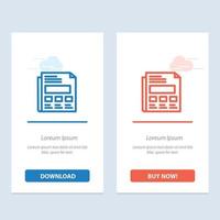 Report Paper Sheet Presentation  Blue and Red Download and Buy Now web Widget Card Template vector