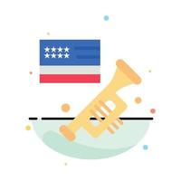 Flag Speaker Laud American Abstract Flat Color Icon Template vector