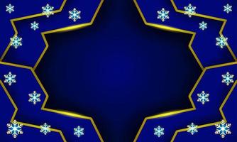 Dark blue color winter and christmas background with snowflakes vector