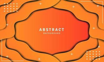 Abstract waves paper banner background in gradient orange color with modern style vector