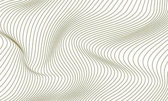 Gold line waves on white background, abstract background vector design