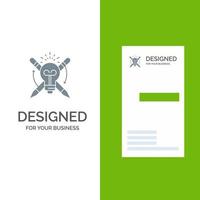 Success Bulb Light Focus  Grey Logo Design and Business Card Template vector