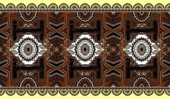 traditional ethnic geometric pattern background design for backgrounds carpet wallpaper clothes wrap fabric seamless embroidery style vector illustration