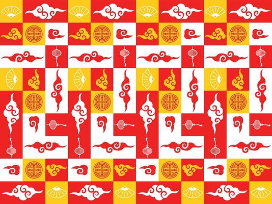 geometric chinese new year background zodiac japanese vector pattern seamless rich red lunar asian