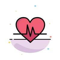 Ecg Heart Heartbeat Pulse Abstract Flat Color Icon Template vector
