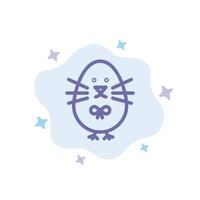 Chicken Easter Baby Happy Blue Icon on Abstract Cloud Background vector