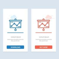 Chart Presentation Graph Projector  Blue and Red Download and Buy Now web Widget Card Template vector