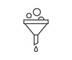 Funnel icon vector. Sort sign, filter symbol black and white. vector