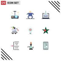 9 Thematic Vector Flat Colors and Editable Symbols of money financial inbox finance seo Editable Vector Design Elements