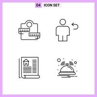 4 iconos en estilo de línea. delinear símbolos sobre fondo blanco. signos vectoriales creativos para web móvil e impresión. vector