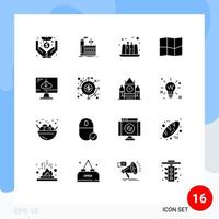 paquete de iconos vectoriales de stock de 16 signos y símbolos de línea para la instalación del controlador descarga de pasteles mapa elementos de diseño vectorial editables vector