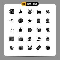 paquete de iconos de vector de stock de 25 signos y símbolos de línea para elementos de diseño de vector editables de esponja de caja de aerosol de triángulo de instagram