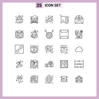 Universal Icon Symbols Group of 25 Modern Lines of greetings card halloween hardware connected Editable Vector Design Elements