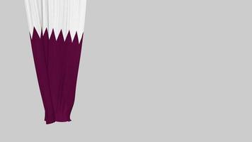 Qatar Hanging Fabric Flag Waving in Wind 3D Rendering, Independence Day, National Day, Chroma Key, Luma Matte Selection of Flag video