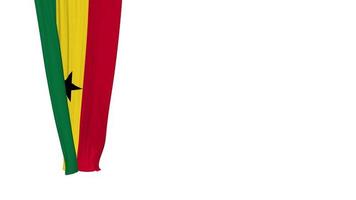 Ghana Hanging Fabric Flag Waving in Wind 3D Rendering, Independence Day, National Day, Chroma Key, Luma Matte Selection of Flag video
