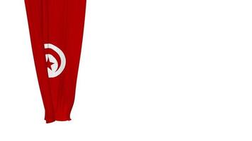 Tunisia Hanging Fabric Flag Waving in Wind 3D Rendering, Independence Day, National Day, Chroma Key, Luma Matte Selection of Flag video