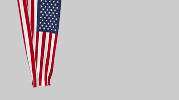 United State of America Hanging Fabric Flag Waving in Wind 3D Rendering, Independence Day, National Day, Chroma Key, Luma Matte Selection of Flag video