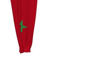 marokko hängende stoffflagge weht im wind 3d-rendering, unabhängigkeitstag, nationaltag, chroma-key, luma-matte auswahl der flagge video