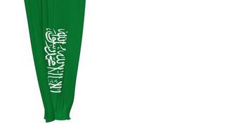 Saudi Arab Hanging Fabric Flag Waving in Wind 3D Rendering, Independence Day, National Day, Chroma Key, Luma Matte Selection of Flag video