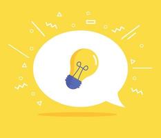 Light bulb thinking concept icon. Brainstorm Icon. lightbulb in speech bubble cloud icon vector