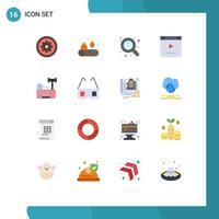 Set of 16 Modern UI Icons Symbols Signs for internet copyright search website computer Editable Pack of Creative Vector Design Elements