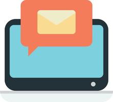 portátil con ilustración de mensajes de correo electrónico en estilo minimalista vector