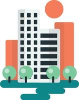 exterior hotel building illustration in minimal style vector