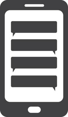 Smartphone and text box illustration in minimal style