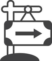 right turn sign illustration in minimal style vector